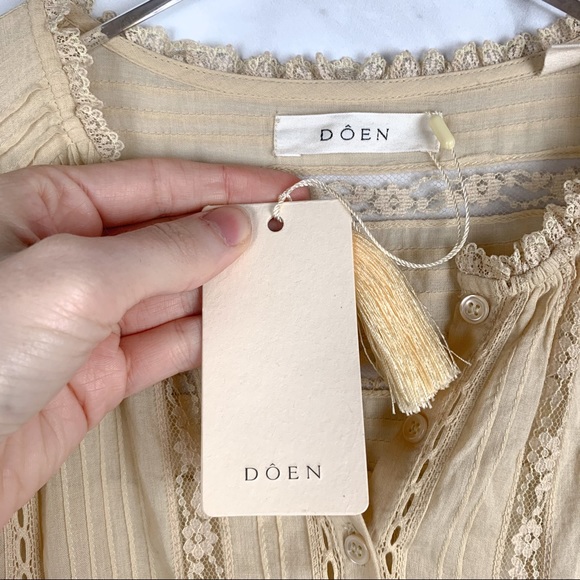 NWT Doen Vicia Cotton Midi Dress Sandstone Boho S - Picture 8 of 13